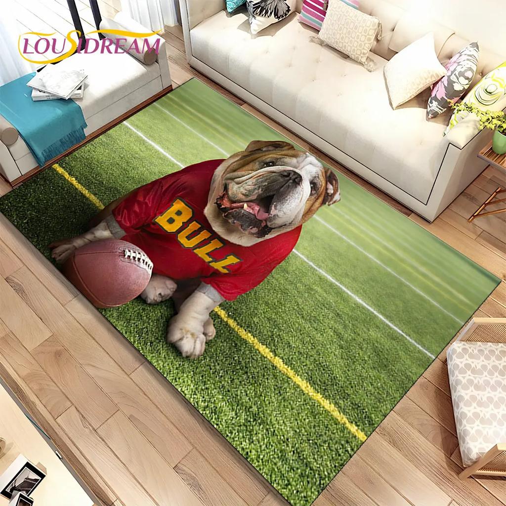 Alfombra de área para mascotas con diseño de perro pitbull francés de dibujos animados, alfombra para el hogar, sala de estar, dormitorio de niños, sofá, felpudo decorativo, alfombrilla antideslizante
