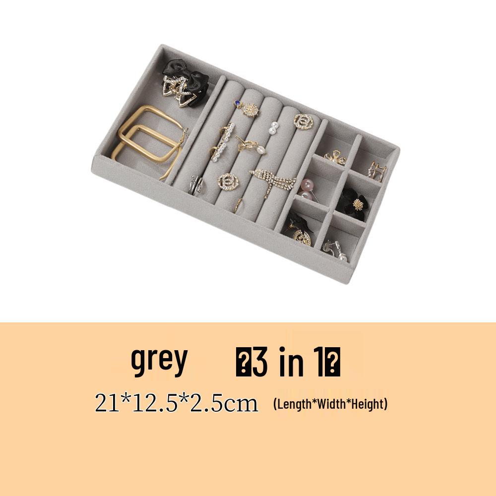 Velvet Jewelry Organizer Tray with Dividers for Necklaces, Earrings, and Rings