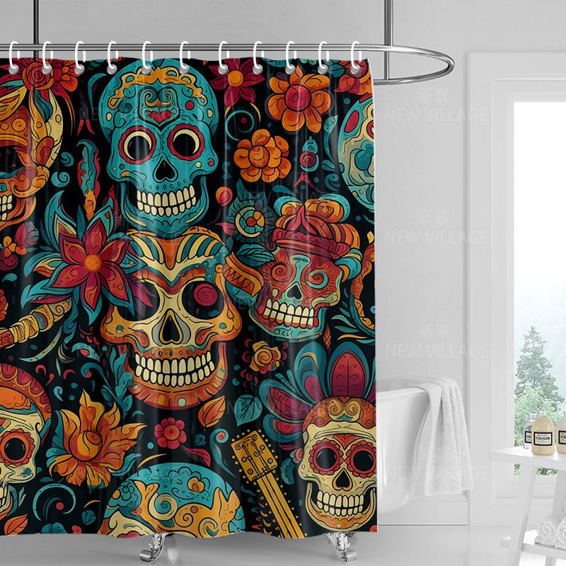Home shower curtains bathroom Decora waterproof fabric non-slip bathmat water absorption curtain Modern nordic geometric boho