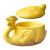 Funny Chicken Design Ceramic Coffee Mug with Lid Microwave Oven Safe Home Office Drink Cup for Tea Water Juice