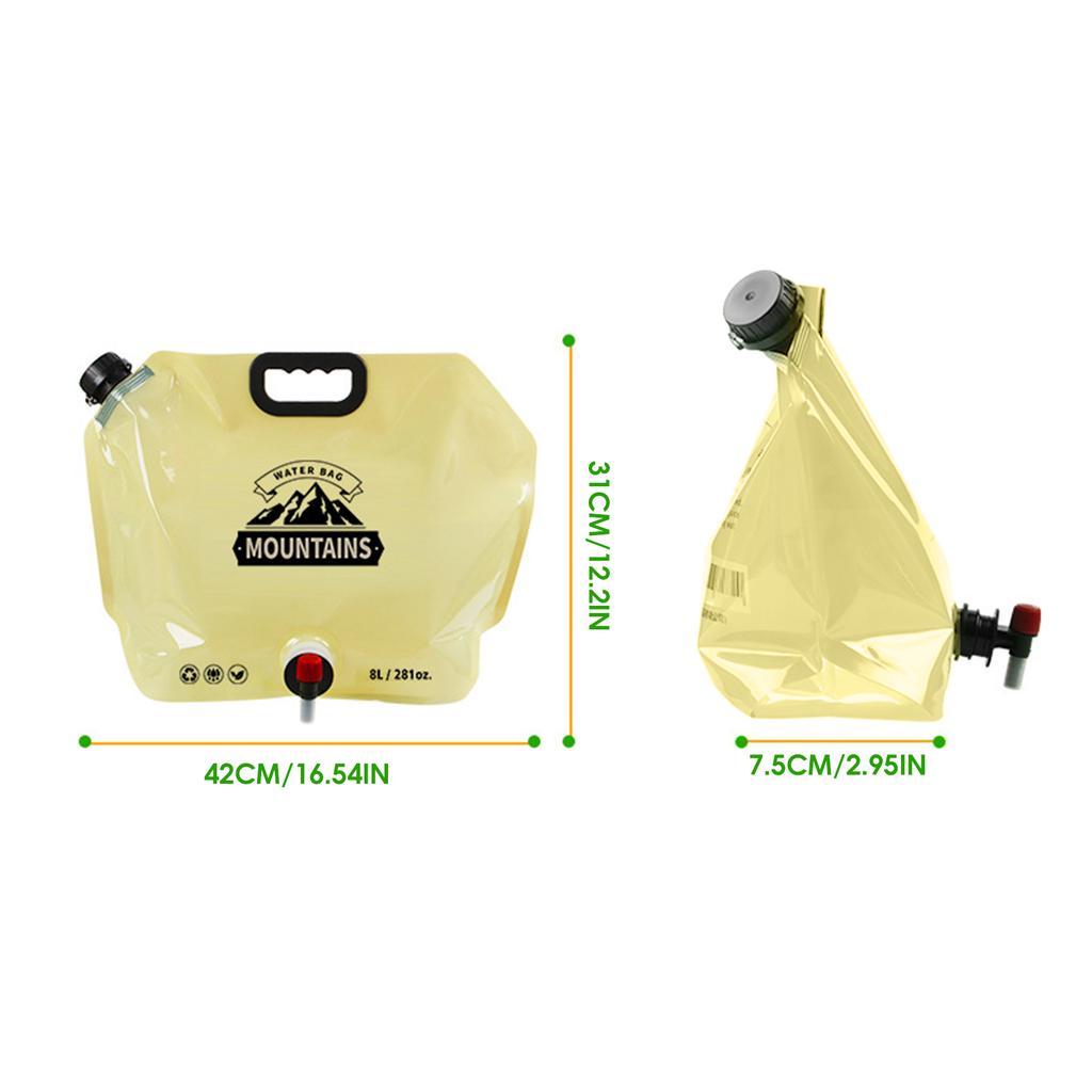 Collapsible Water Containers 8L Reusable Portable Water Bag for Barbecues Sports Festivals Parties