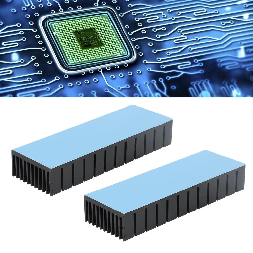 2-Piece Heatsink, Black Groove Heat Dissipation Plate, Cooling Fins, Aluminum, Thermal Runaway Prevention, Heat Dissipation Module, 120x40x20mm,