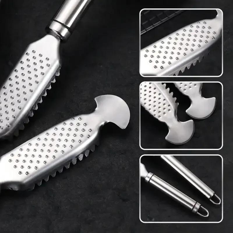 Stainless Steel Fish Bone Remover Fish Scales Scraping Graters Fast Cleaner Remove Skin Brush Peeler Scraper Tongs Tweezers Tool