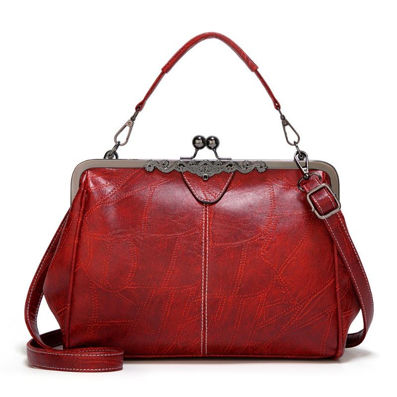Bag autumn and winter new messenger bag women's simple and versatile retro college style clip portable shoulder bag