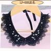 Fashion Wild Retro Beaded Sequins Rhinestones Pearl Lace Collar False Necklace DIY Clothes Shirt Sweater Decoration
