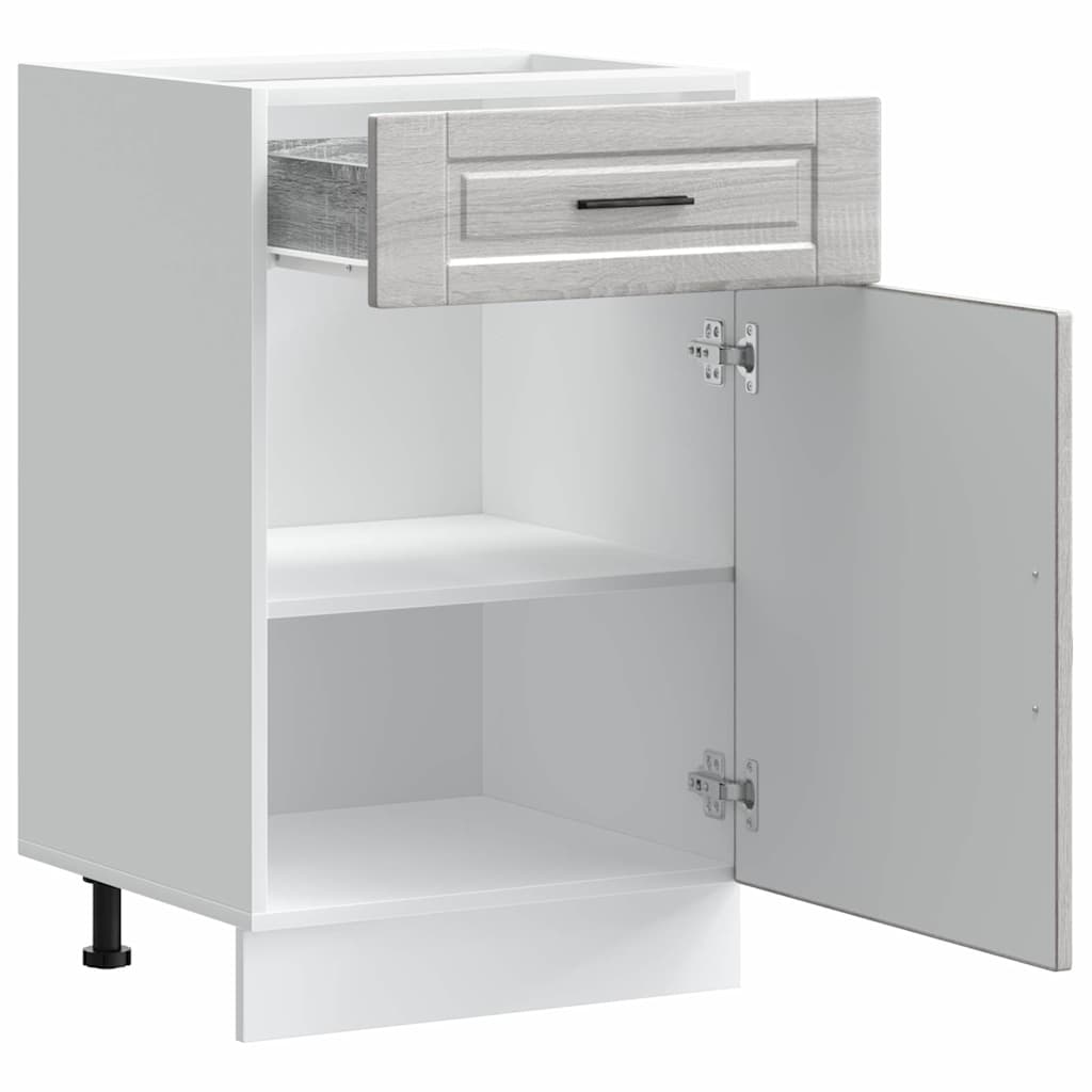 Porto Kitchen Base Cabinet Grey Sonoma Wood Based Material