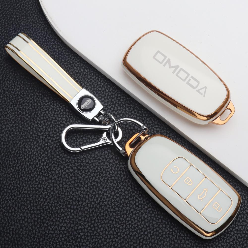 Soft TPU Car Key Case Cover for Chery Omoda C5 E5 C9 Omoda 5 9 EV PHEV 2024 2025 Remote Key Cover Keychain Car Accessories