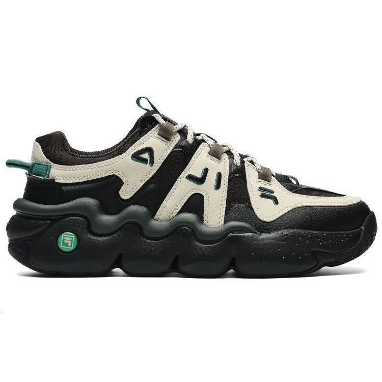 FILA Panini Comfortable Versatile Shock Absorbing Durable Low-Top Retro Basketball Shoes Men sneaker Black Oatmeal F12M242605FBO