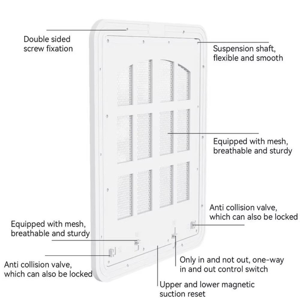 Self-Closing Dog Screen Door Reinforced Dog Sliding Door Screen Pet Lockable Screen Door  Patio