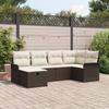 VidaXL 6-Piece Garden Sofa Set with Brown Cushions Poly Rattan 3360209