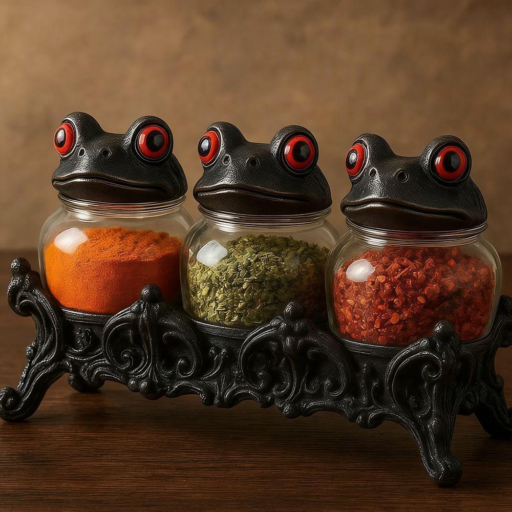 Funny Frog Spice Jar Glass Condiment Bottles Creative Food Seasoning Jar  Restaurant