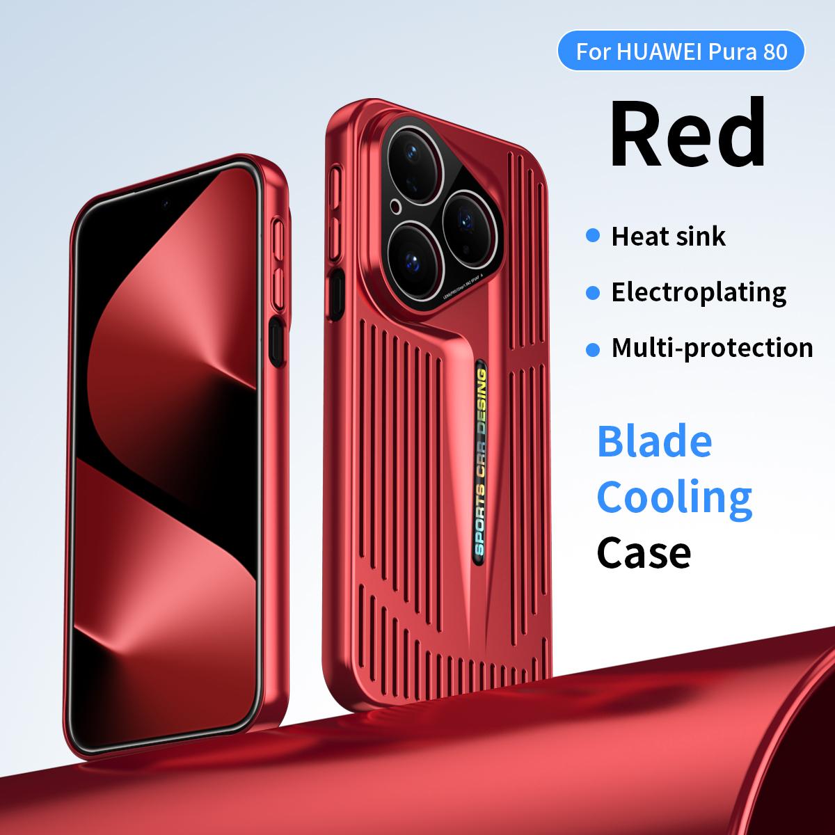 

Heat Dissipation Cooling Slim Plating Case For Huawei Pura 80 70 Mate 60 50 Pro Plus Ultra Glass Lens Shockproof Hard Back Cover Huawei Pura 80 Pro