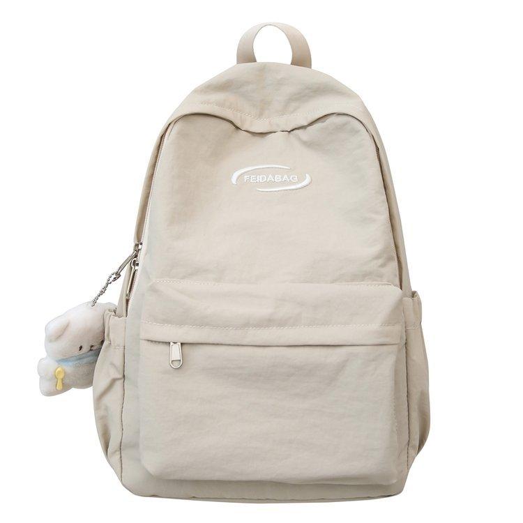 Schoolbag Japanese women ins solid color light casual simple fashion versatile schoolbag junior high school high school student backpack