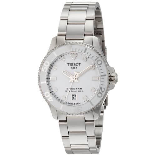 

Tissot Seastar 1000 Men s Watch with Bracelet and White Dial, Officially Imported, Model T1202101101100