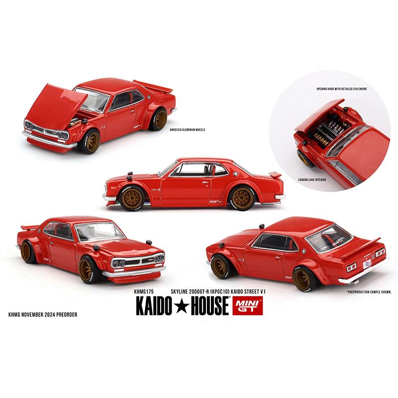 AAALX1 MINIGT KHMG 173 In Stock 1:64 Honda NSX Racing V2 Openable Engine Diecast Car Model Kaido House