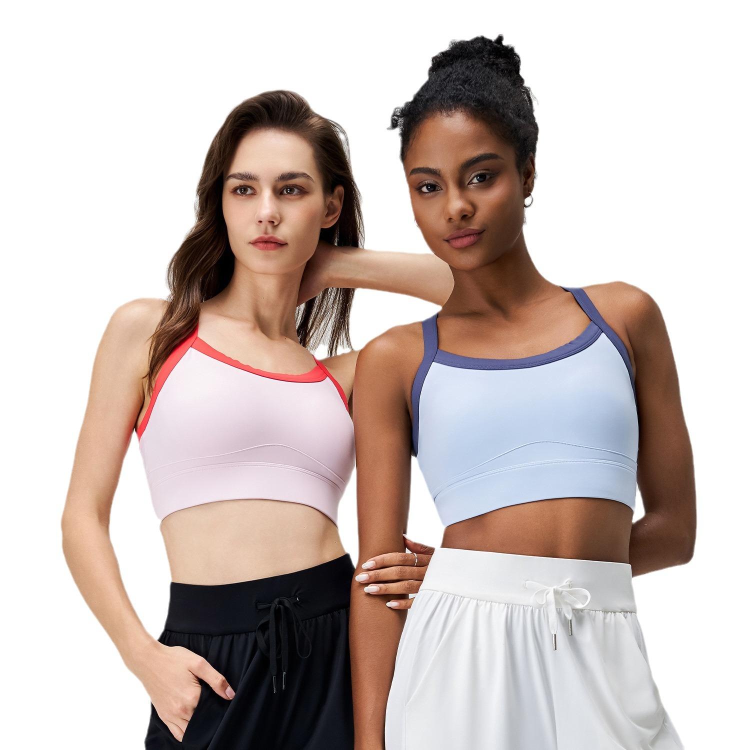 Женский летний двухцветный спортивный бюстгальтер для йоги — фото 4