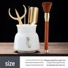Zen Style Porcelain Tea Ceremony Set: Mutton Fat Jade & Copper Gongfu Tools - 6 Gentlemen