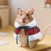 Pet Hamster Cape Red White Small Animals Christmas Outfit for Rabbit Guinea Pig Parrot African Greys Parakeet Cockatiel Cosplay Accessories