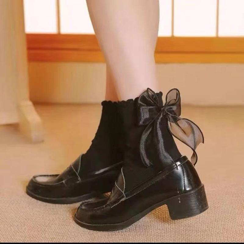 Ladies Spring and Autumn Fashion New Lovely Bow Mid Tube Socks