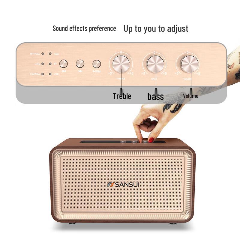 SANSUI Hi-Fi Wireless Bluetooth Speaker CN Plug (adapter Included)