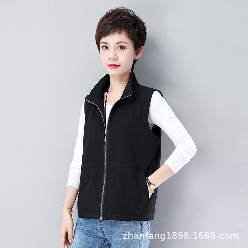 Damen Baumwoll Ärmellose Weste Kurze Weste Mit Taschen Lässige Oberbekleidung Für Frauen Mittleren Alters Frühling Herbst Strickjacke