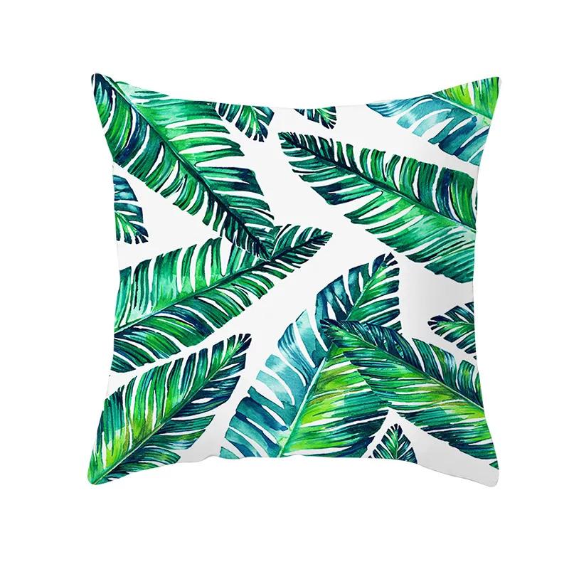 Tropical Pillow Cover Polyester Printed Leaf Cushion Case Sofa Home Decor xcm Bedroom Living Room Throw Pillowcase Gift