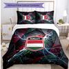 Set Biancheria da Letto Stampata Calcio Ungheria 3 Pezzi Copriletto Traspirante Accogliente come Regalo per Inaugurazione Casa o Festa