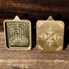Ciondolo in Acciaio Titanio Thangka Tibetano: Scatola per Gu, Monofacciale/Bifacciale, Oro/Argento, Guscio Amuleto del Buddha Benming
