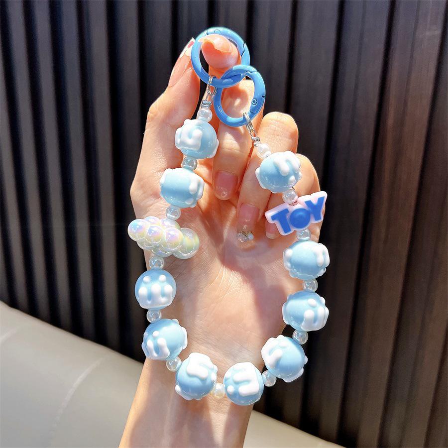 Lanț de telefon mobil cu mărgele, breloc: Pandantiv Creative Cloud, Charm pentru geantă și Accesoriu pentru husă de căști