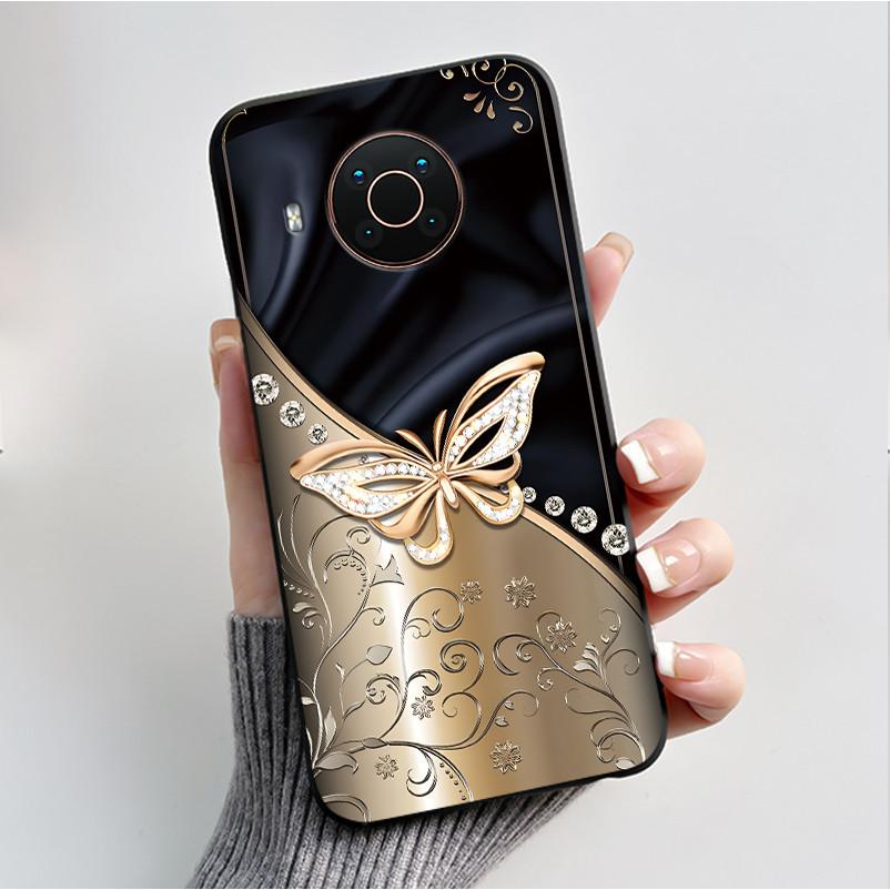 Printed Phone Case For Nokia X20/Nokia X10/Nokia X100/Nokia XR20 Capa Soft Silicone Black Shell Cover Cute Flower Cartoon Casing