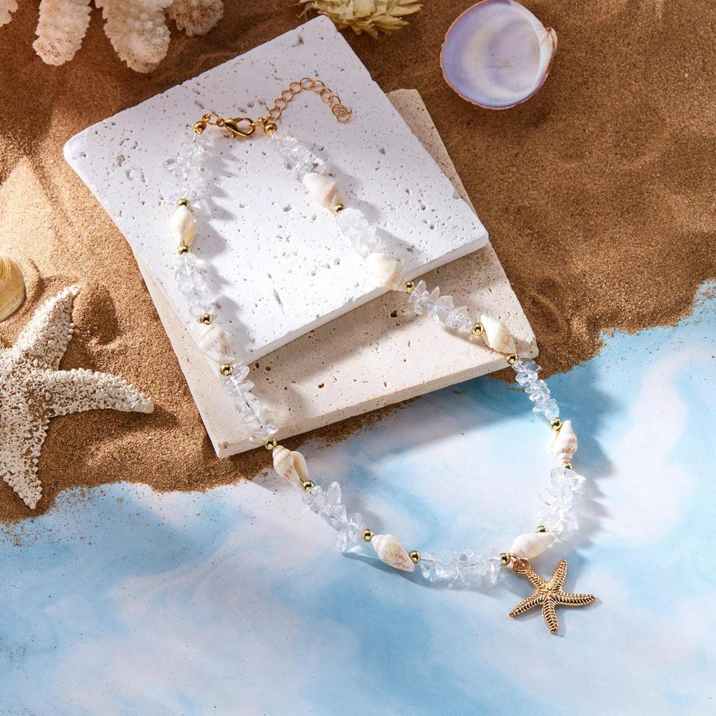 Bohemian Ocean Starfish & Seashell Bracelet for Women: High-End Dopamine Design