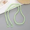 Acrylic Earth Beads Diagonal Cross Phone Case Hanging Rope Handmade Beaded Candy Color Pendant