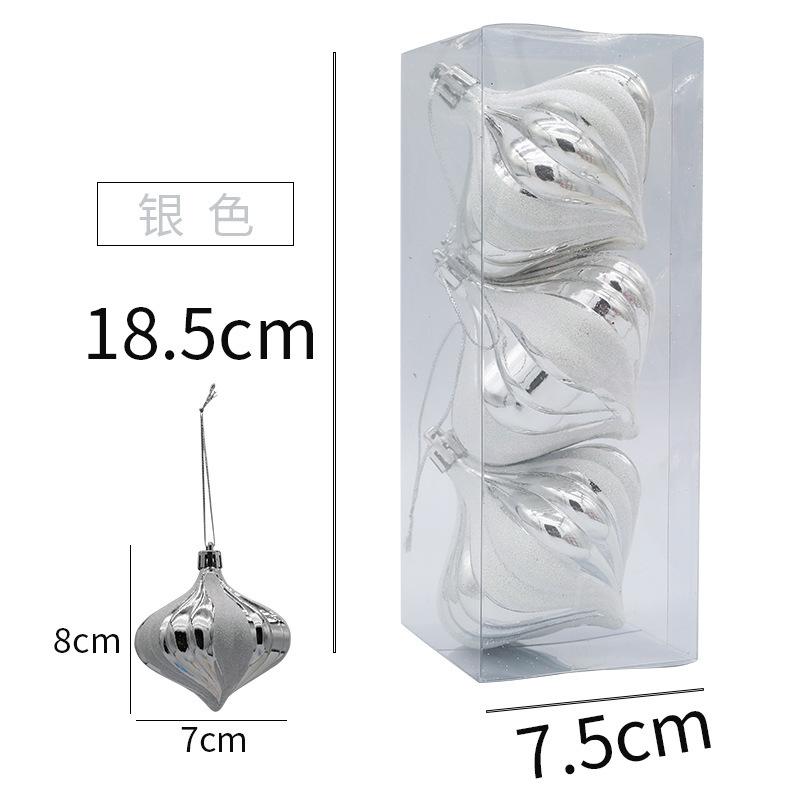 

Christmas Tree Ornaments Christmas Tree Ball Decorations Onion Ball Design Christmas Ball Pendant Hanging Decorations For 3pcs