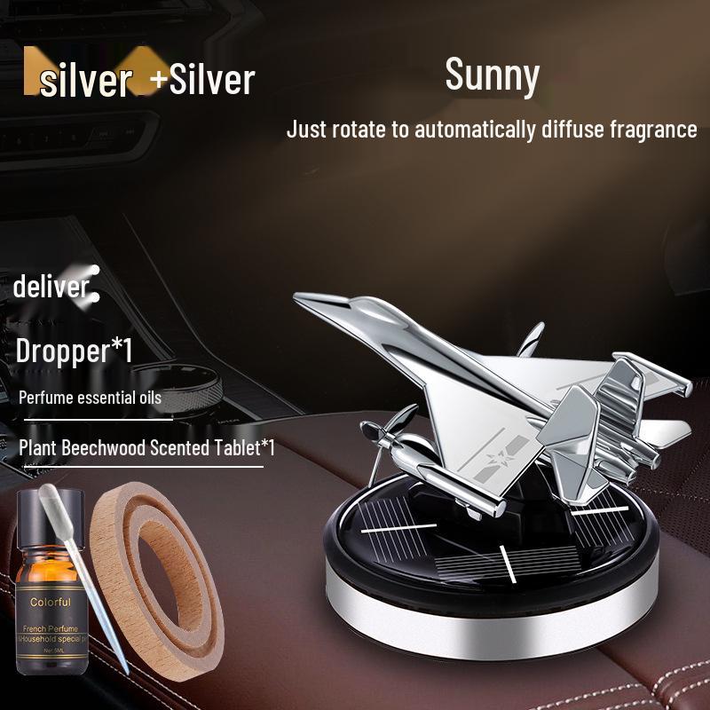 Solar Car Air Freshener & Odor Eliminator: High-End Rotating Ornament for Men's Car Interiors