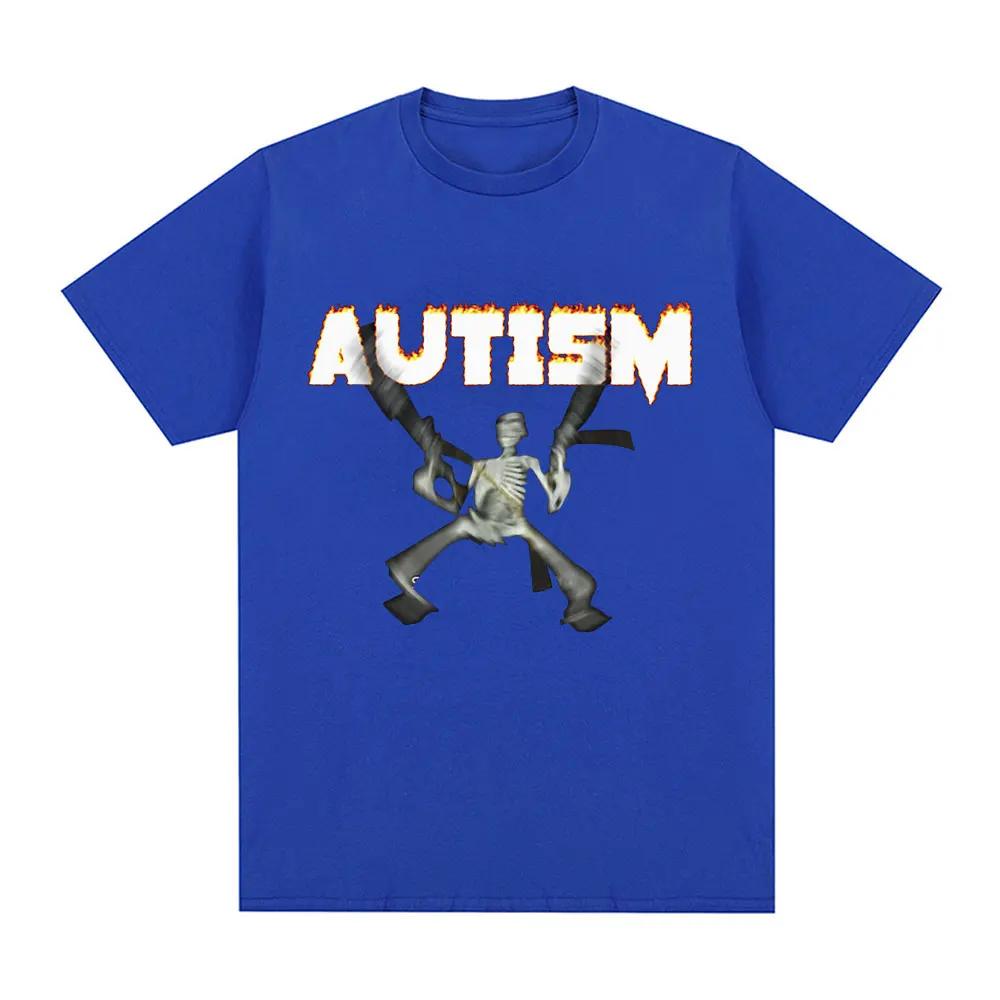 Autism Skeleton Meme T Shirt Humor Funny Skull Men Women Fashion Hip Hop T-shirt Casual Cotton Short Sleeve Harajuku T-shirts