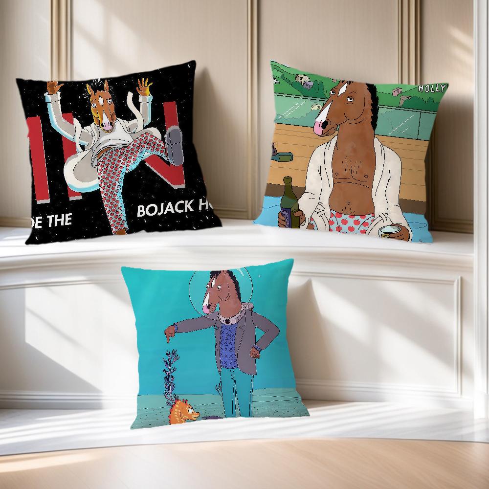 Cartoon B-BoJack B Cozy Soft Pillow Case for Sofa Living Room Home Office Decor Protective Covers