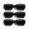12PCS Vintage Black Square Sunglasses Woman Luxury Brand Small Rectangle Sun Glasses Female Gradient Clear Mirror
