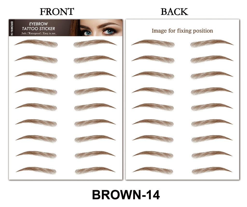 Light Brown Temporary 4D Eyebrow Tattoo Transfers for Women Makeup Supplies
