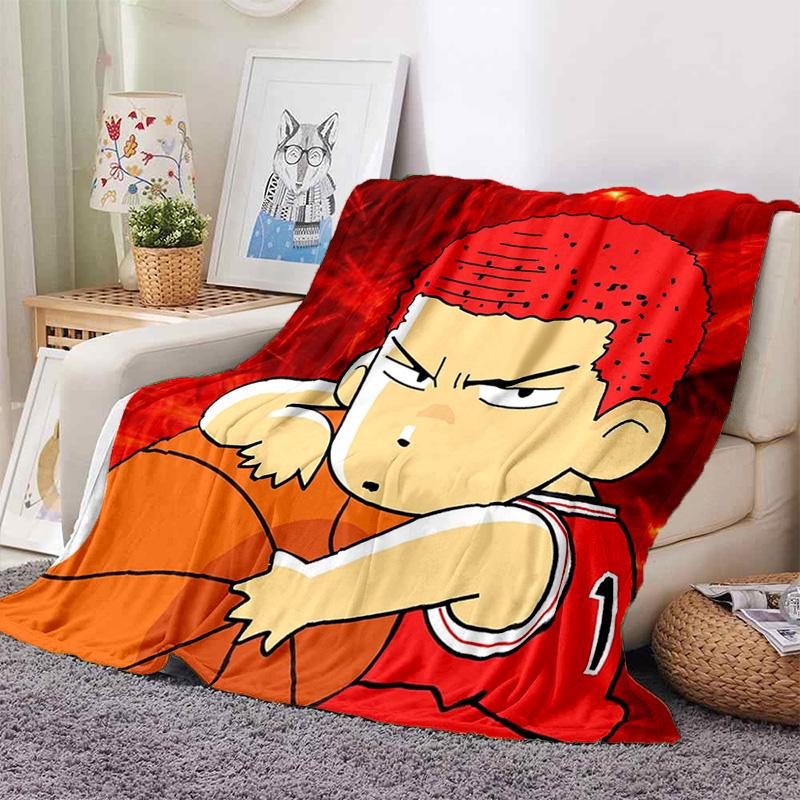 Cartoon Slam Dunk Basketball Anime Soft Blankets,Keep Warm Throw Blanket Comfortable Blanket for Picnic Beds Sofa Home Bedroom