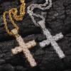 Hip Hop Square Zircon Cross Necklace Punk Personality Male and Female Couple Pendant Accessories