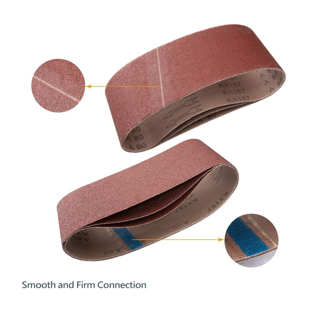 POWERTEC 110060 Sanding Grit Made with aluminum oxide and Endless premium sandpaper for portable belt Replacement sanding belt for DIY Belt, #40,