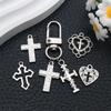 Cross-Border Hot Sale Bright Silver Cross Pendant Handmade DIY Keychain Necklace Alloy Jewelry Accessories Batch