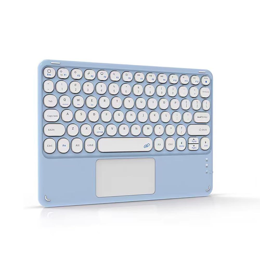 

Беспроводная Bluetooth-клавиатура для и смартфонов с английской раскладкой, совместимая с и Mini iPad, планшетом, тачпадом, перезаряжаемая через Type-C, тонкая, синий