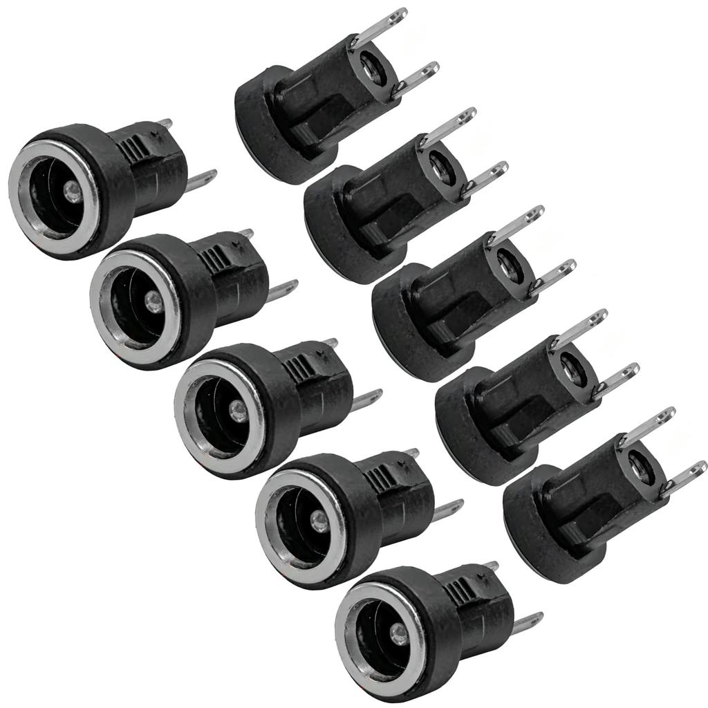10pcs 2pin DC Power Connector 5.5x2.1mm Mount Soldering Board Electrical Socket Replacement DC-022 Female Connector Parts Kit