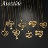 Atoztide Custom Name Necklace for Women With Heart Star Stainless Steel Jewelry Choker Chain Pendant Personalized Birthday Gift