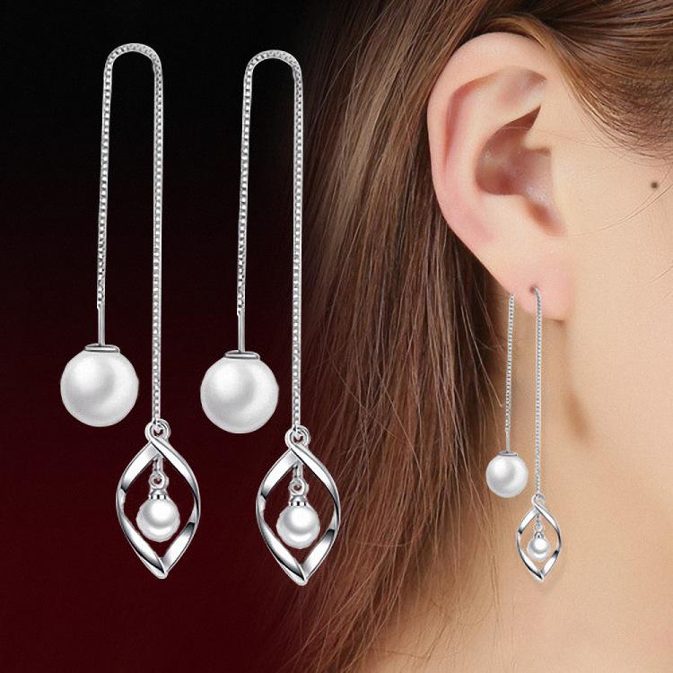 Pearl Leaf Ear Cuffs: Stylish Korean-Style Earrings, Customizable Design 1910291729002923 медный