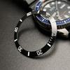 SEIKO Ceramic Slope Inner Bezel for SKX SBSA Aftermarket MOD Custom Black with Blue Luminous Markings 7S26-0020 SRPD, Etc. - Part