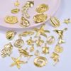 5pcs Ocean Theme Conch Turtle Sea Charm Stainless Steel Pendants For Jewelry Making Bracelets Necklace Accessories DIY Findings