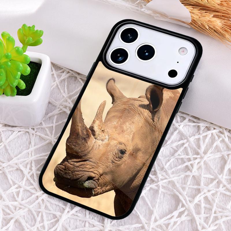 Animal Rhino Phone Case for iPhone 17 Air 16 15 11 12 14 13 Pro Max Shockproof Cover