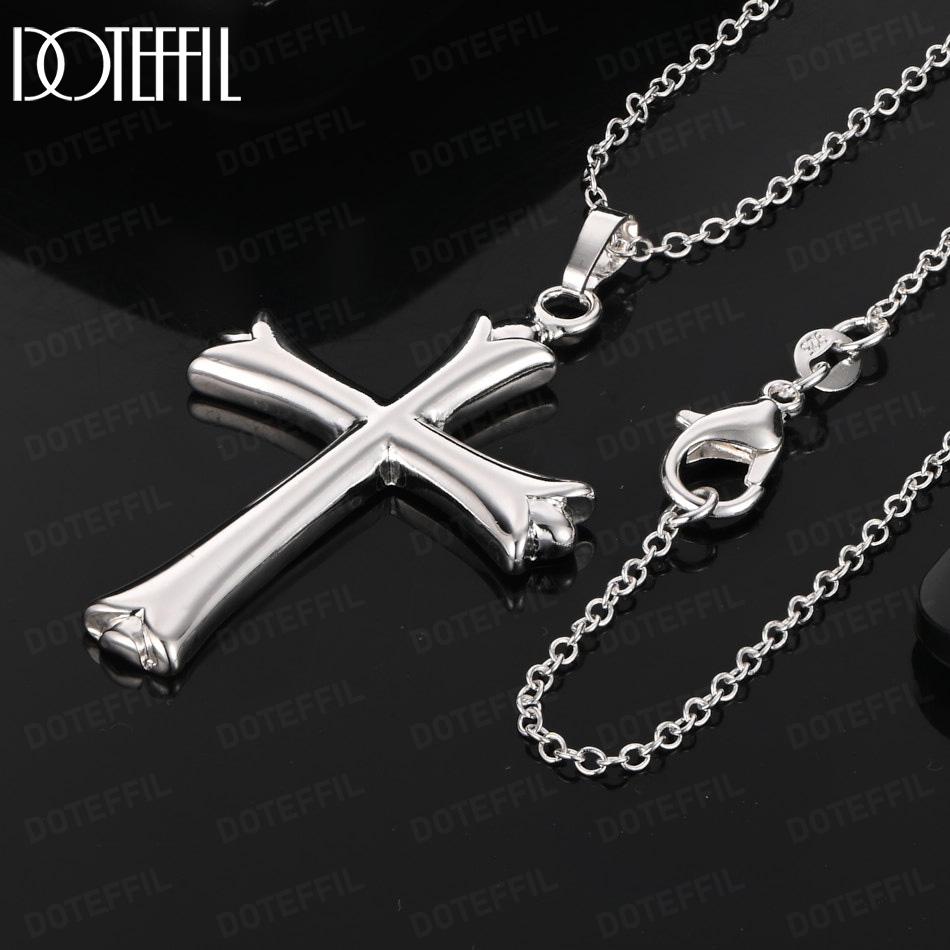 925 Sterling Silver Fashion Jewelry Cross Pendant Necklace